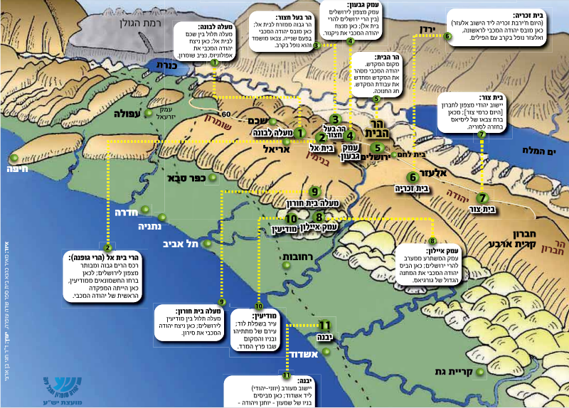 Topographic map of Chanukkah battles