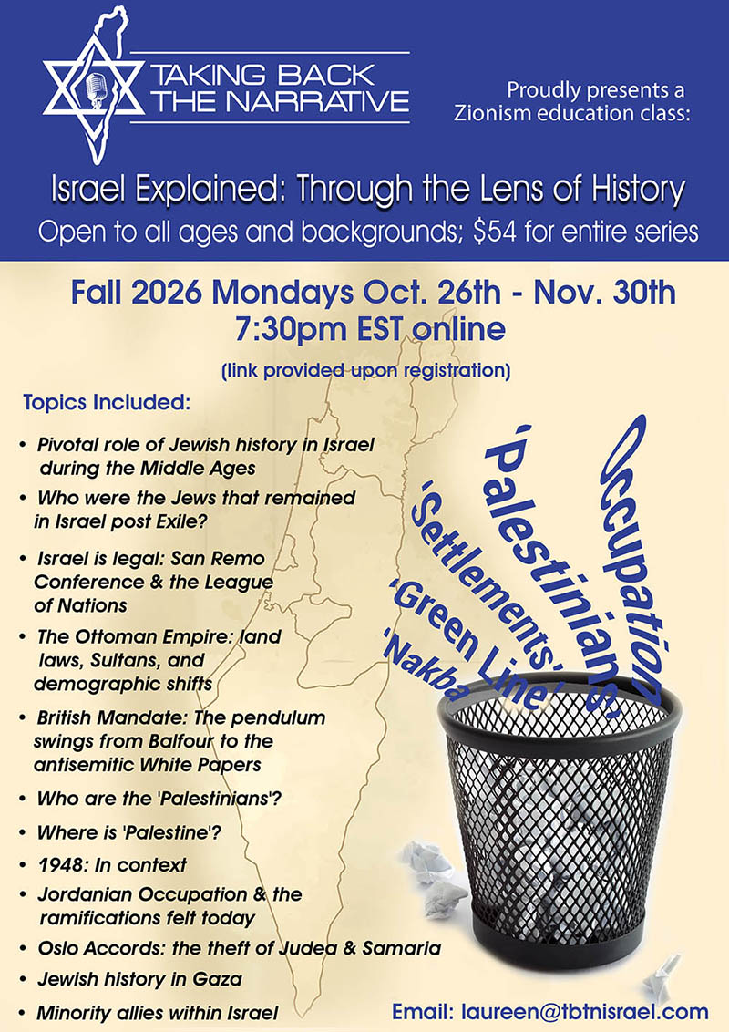 Zionism-Education-Fall 2026